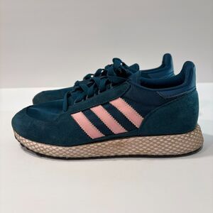 ADIDAS Forest Grove Ash Green Pink Suede Retro Indie Sneakers Shoes Womens 6 US